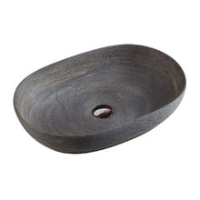 Vale 580mm Natural Oak Stain Oval Ceramic Basin